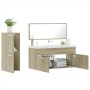 Set Mobili da Bagno 3 pz Rovere Sonoma in Legno Multistrato