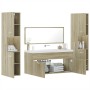 Set Mobili da Bagno 4 pz Rovere Sonoma in Legno Multistrato