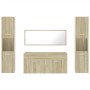 Set Mobili da Bagno 4 pz Rovere Sonoma in Legno Multistrato