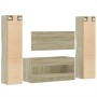 Set Mobili da Bagno 4 pz Rovere Sonoma in Legno Multistrato