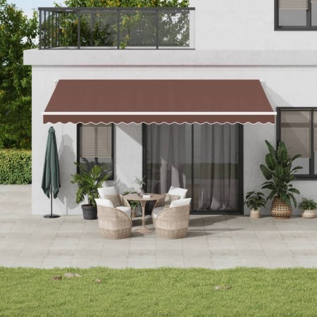 Tenda Sole Retrattile Manuale 500x300 cm Marrone