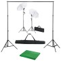 Kit Studio Fotografico con Fondale Luci e Ombrelli