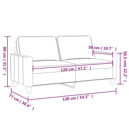 Divano a 2 Posti Grigio 120 cm in Similpelle