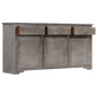 Credenza Grigia 160x40x80 cm Legno Massello di Mango