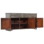 Credenza Grigia 160x40x80 cm Legno Massello di Mango