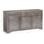 Credenza Grigia 160x40x80 cm Legno Massello di Mango