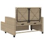 Divano Giardino con Cuscini 2 Posti Beige Polyrattan e Acacia