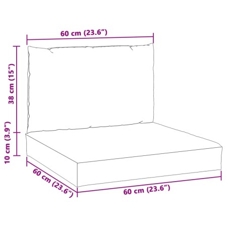 Cuscini per Pallet 2 pz Grigio Scuro Mélange in Tessuto