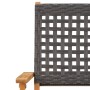 Set da Pranzo per Giardino 5pz Nero Polyrattan e Legno Massello