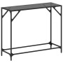 Tavolino Consolle con Piano in Vetro Nero 98x35x81cm in Acciaio