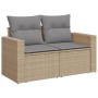 Set Divano da Giardino 5 pz con Cuscini Beige in Polyrattan