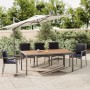 Tavolo Giardino Piano Legno Grigio Polyrattan e Massello Acacia