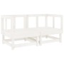 Set Salotto da Giardino 7 pz Bianco in Legno Massello di Pino