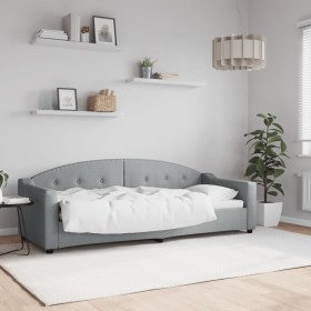 Letto da Giorno Grigio Chiaro 80x200 cm in Tessuto