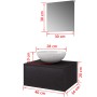 Set Mobili da Bagno con Lavabo 3 pz Nero