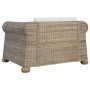Set di Divani 2 pz con Cuscini in Rattan Naturale