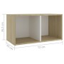 Mobili TV 4 pz Bianco e Rovere 72x35x36,5 cm Legno Multistrato