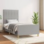 Giroletto con Testiera Grigio Chiaro 80x200 cm in Tessuto