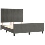 Giroletto con Testiera Grigio Scuro 140x190 cm in Velluto