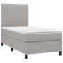 Letto a Molle Materasso e LED Grigio Chiaro 80x200 cm Tessuto