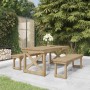 Set da Pranzo per Giardino 3 pz in Legno di Pino Impregnato