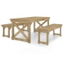 Set da Pranzo per Giardino 3 pz in Legno di Pino Impregnato