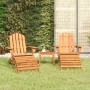 Set Salotto da Giardino Adirondack 3pz Legno Massello di Acacia