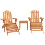 Set Salotto da Giardino Adirondack 3pz Legno Massello di Acacia