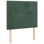 Giroletto a Molle con Materasso Verde Scuro 100x200 cm Velluto