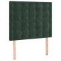 Giroletto a Molle con Materasso Verde Scuro 100x200 cm Velluto