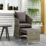 Set di Divani da Giardino 2 pz con Cuscini in Polyrattan Grigio