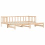 Divano Letto con Letto Estraibile 80x200cm Legno Massello Pino