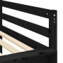 Letto a Soppalco con Tende Bambini Bianco e Nero 90x200 cm Pino