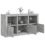 Credenza con Luci LED Grigio Cemento 123x37x67 cm