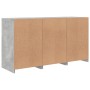 Credenza con Luci LED Grigio Cemento 123x37x67 cm