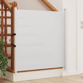 Cancelletto Retrattile per Animali Domestici Bianco 117,5x125cm