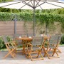 Set Pranzo da Giardino 7 pz Grigio Polyrattan e Legno Massello