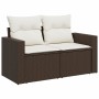 Set Divano da Giardino 6 pz con Cuscini Marrone in Polyrattan