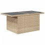 Set Divano da Giardino 10 pz con Cuscini Beige in Polyrattan