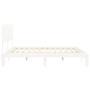 Giroletto con Testiera Bianco 200x200 cm in Legno Massello