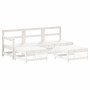 Set Salotto da Giardino 5 pz Bianco in Legno Massello di Pino
