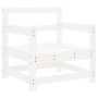 Set Salotto da Giardino 7 pz Bianco in Legno Massello di Pino