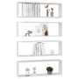 Mensole Parete Cubo 4pz Bianco Lucido 80x15x26,5cm Multistrato