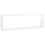 Mensole Parete Cubo 4pz Bianco Lucido 80x15x26,5cm Multistrato