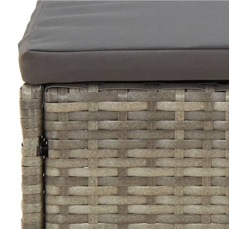 Set Divani da Giardino 5 pz con Cuscini in Polyrattan Grigio