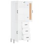 Credenza Bianca 69,5x34x180 cm in Legno Multistrato