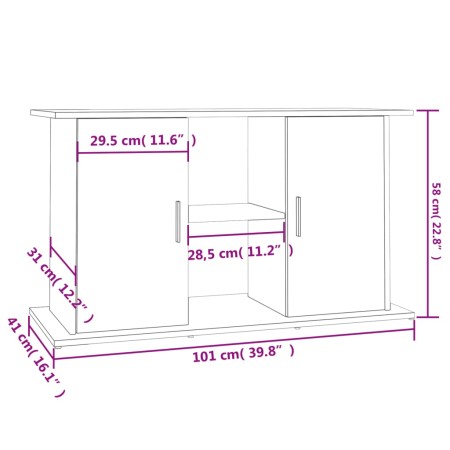 Supporto Acquario 101x41x58 cm Legno Multistrato Grigio Sonoma