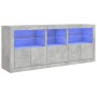 Credenza con Luci LED Grigio Cemento 162x37x67 cm