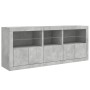 Credenza con Luci LED Grigio Cemento 162x37x67 cm