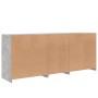 Credenza con Luci LED Grigio Cemento 162x37x67 cm